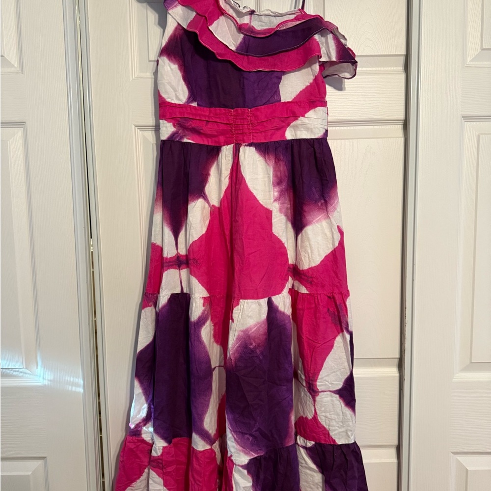 Vibrant Pink and Purple Maxi Dress